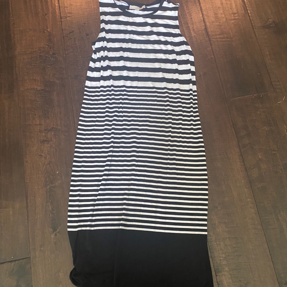 Loft black  and white sleeveless dress